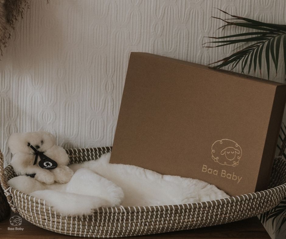 baby feet on long haired sheepskin