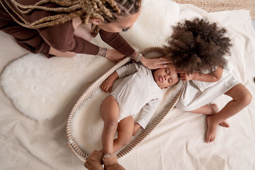 Baby Sleeping on Sheepskin Liner  