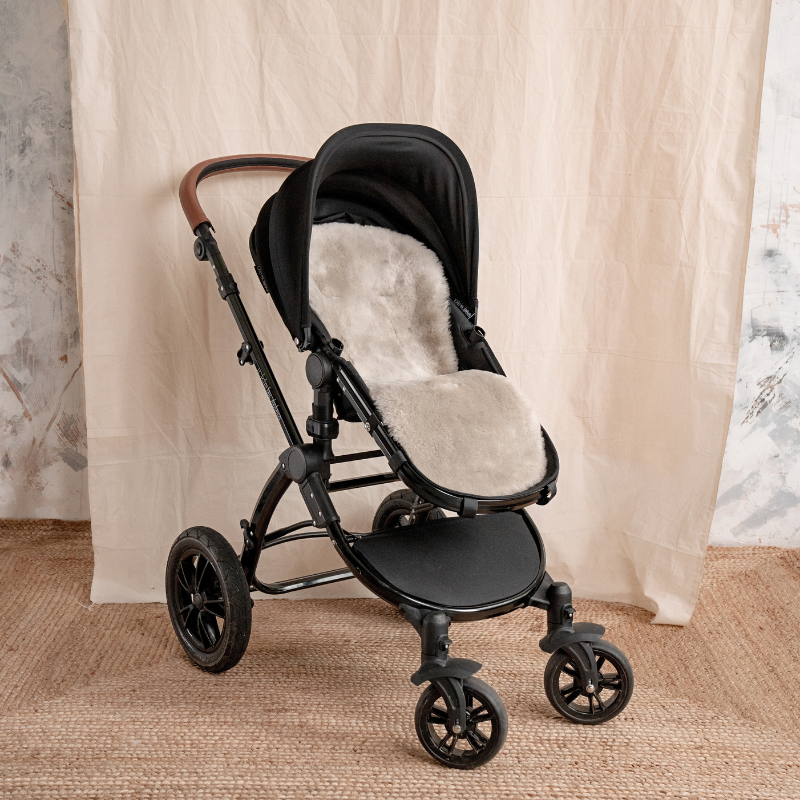 Pale Brown Natural Shorn Lambskin Bugaboo™ Pram Liner for Comfort and Sleep