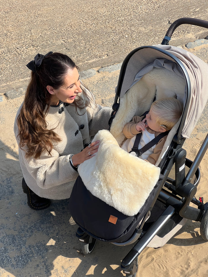 sheepskin luxury pram footmuff in the Joolz Day pram