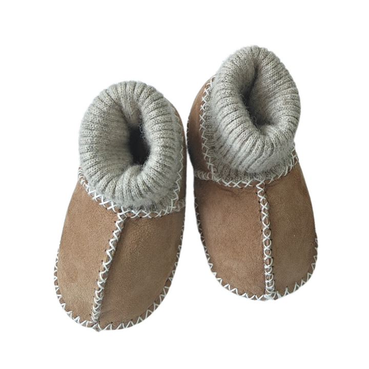 Sheepskin Sock Booties - Caramel