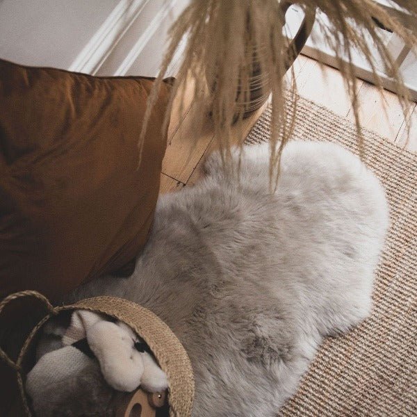 Natural Baby Lambskin Rugs for Tummy Time and Sleep Shown in Nursery