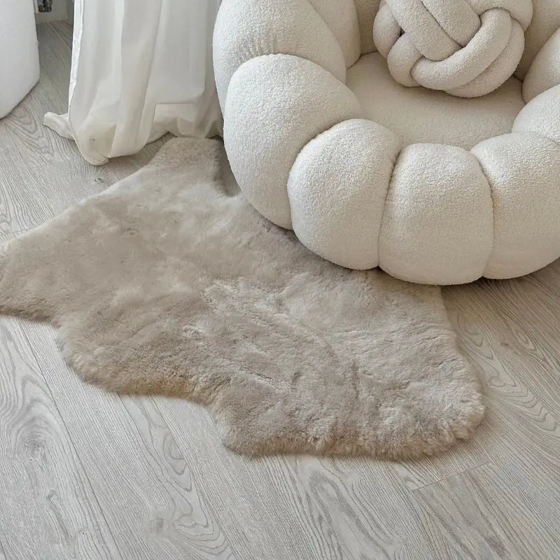 latte shorn baby sheepskin rug neutral home and nursery