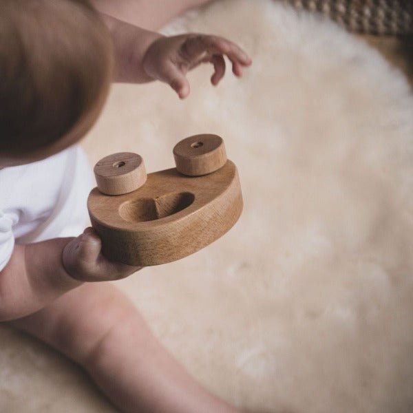 Baby Playing on Baby Safe White Sheepskin Rug