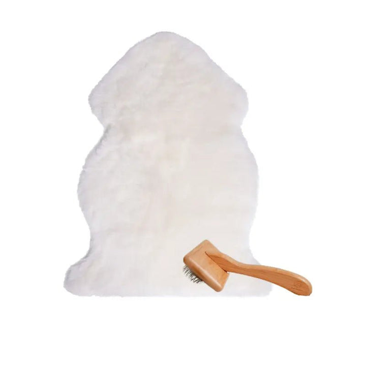 Baa Baby Sheepskin Baby Rug | White Shorn Hair Baa Baby