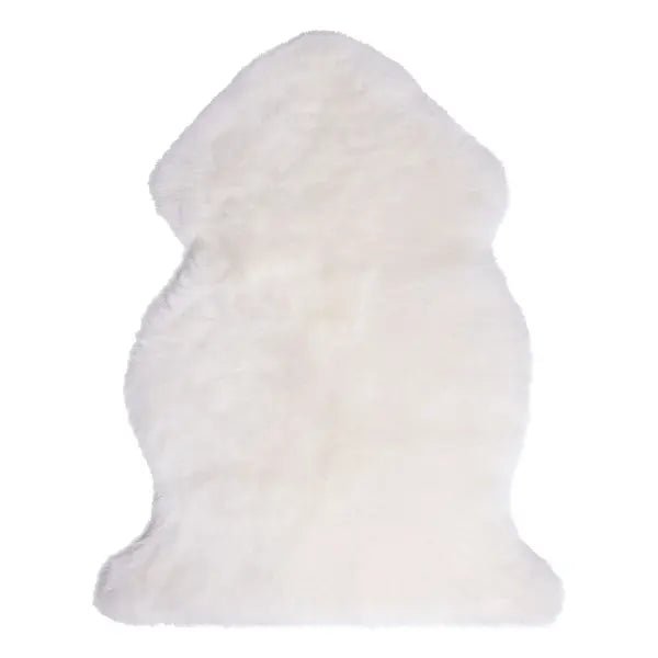 Natural Sheepskin Rug for Neutral Nursery Decor in White