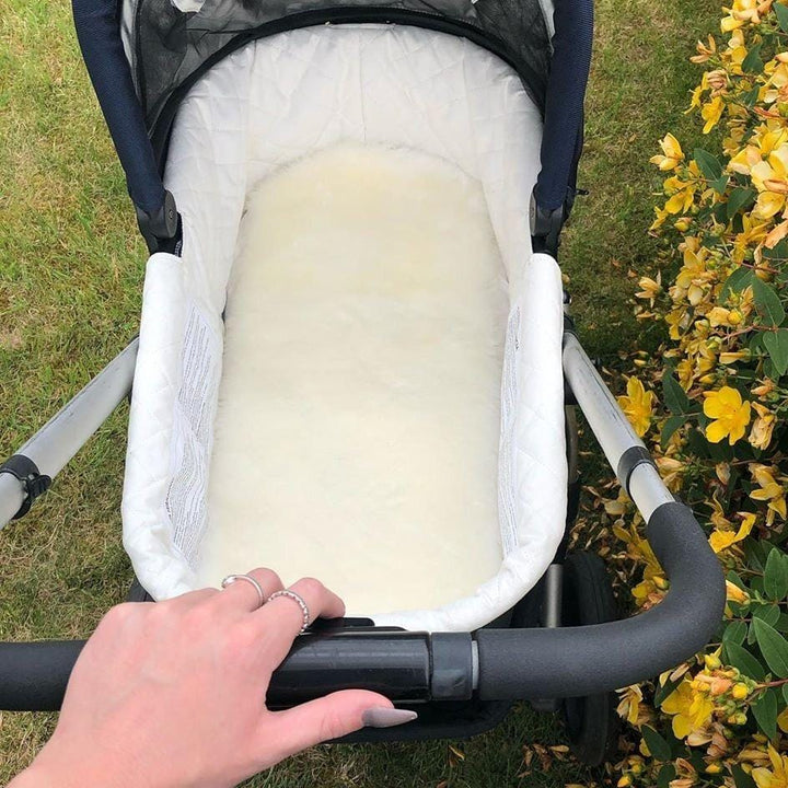 Baby Safe Bassinet and Pram Liner in White for Sleep and Tummy Time