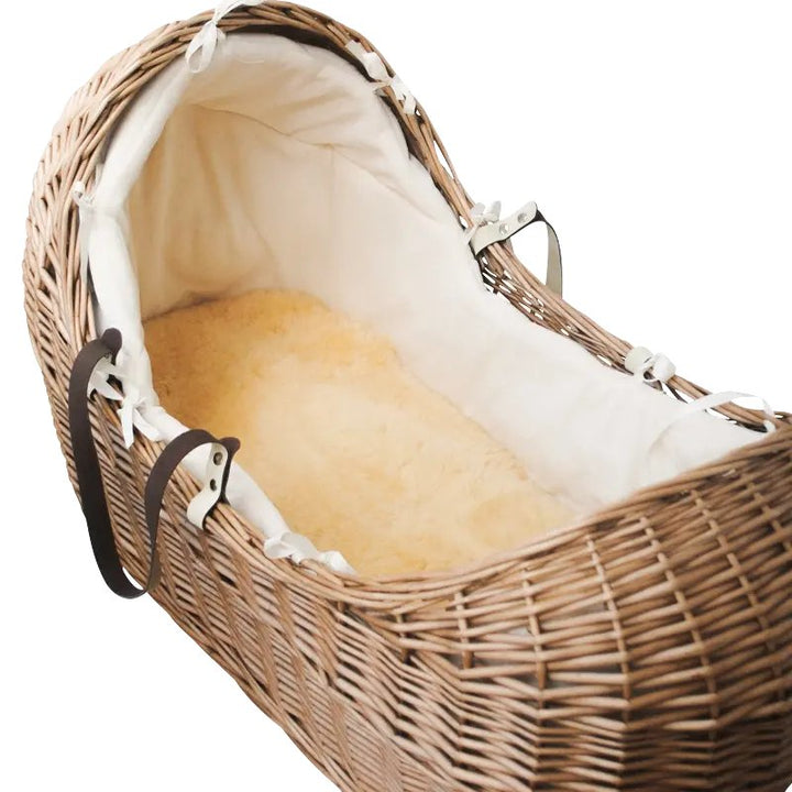 Lambskin Bassinet Liner for Sleep and Tummy Time in Natural, Neutral Honey Colour