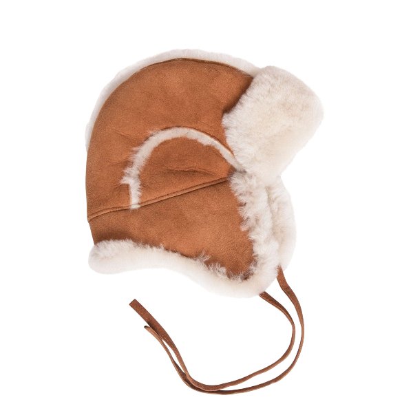 Trapper Hat Lined With Lambskin For Baby Comfort and Warmth