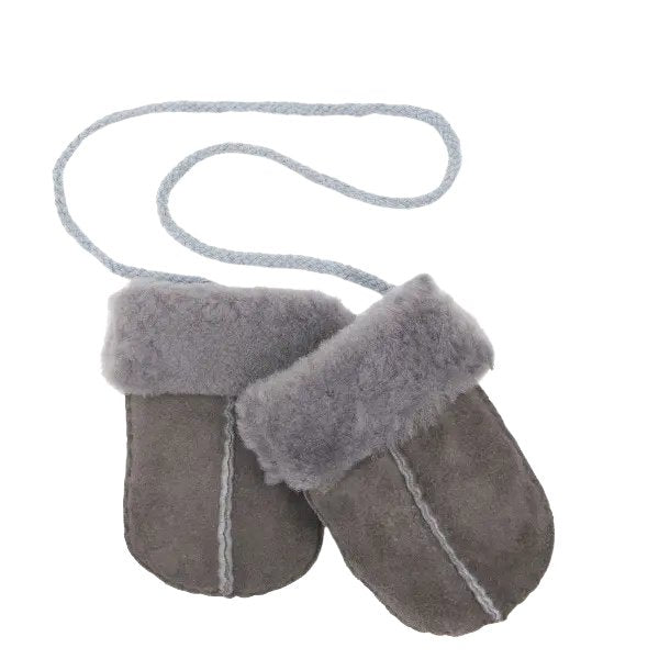 Sheepskin Baby Mittens with Drawstring Made Sustainably for Comfort