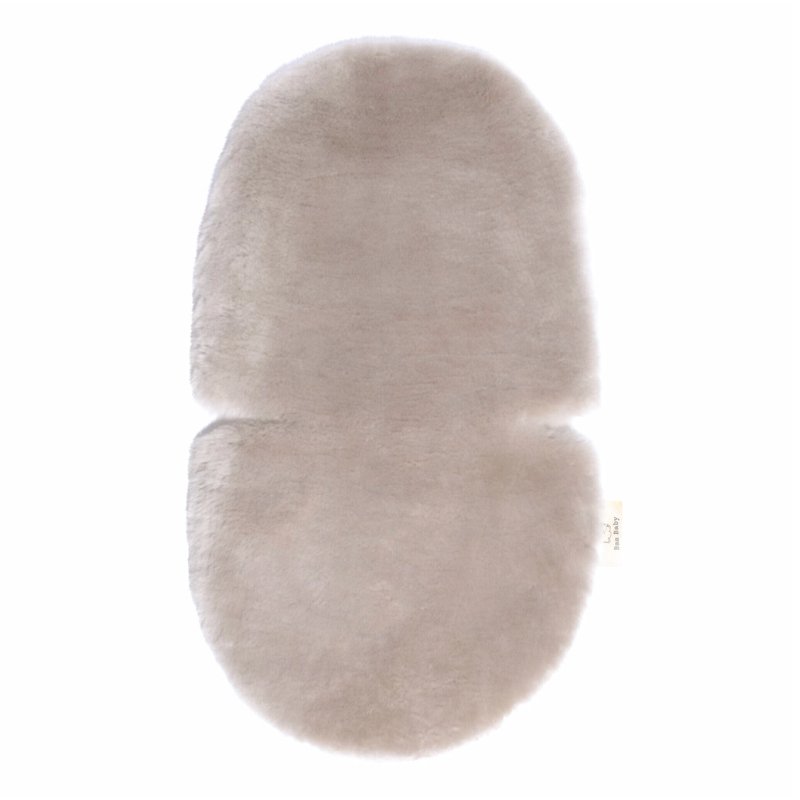 100% Natural Pale Brown Shorn Lambskin Pram Liner for Comfort and Sleep