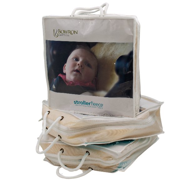 Bowron Sheepskin Pram Liner in Plastic Packaging