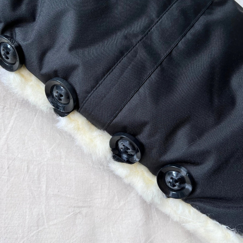 Fellhof sheepskin handwarmers for a pram, fully lined with sheepskin