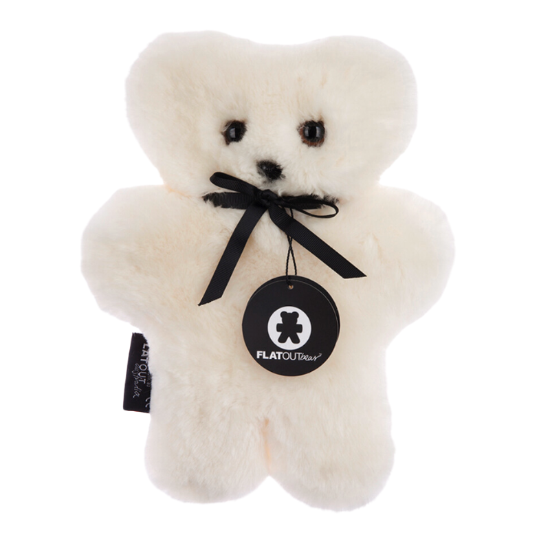 FLATOUT Bear made with Australian Sustainable Lambskin in White for Babies and Children