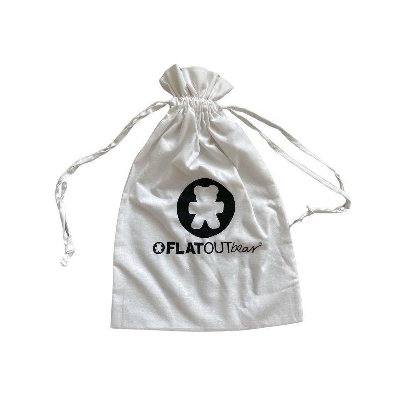 Complimentary FLATOUT Bear Gift Bag in cotton white