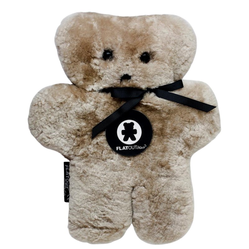 Neutral Australian Sheepskin FLATOUT Big Bear with Baby Safe Eyes