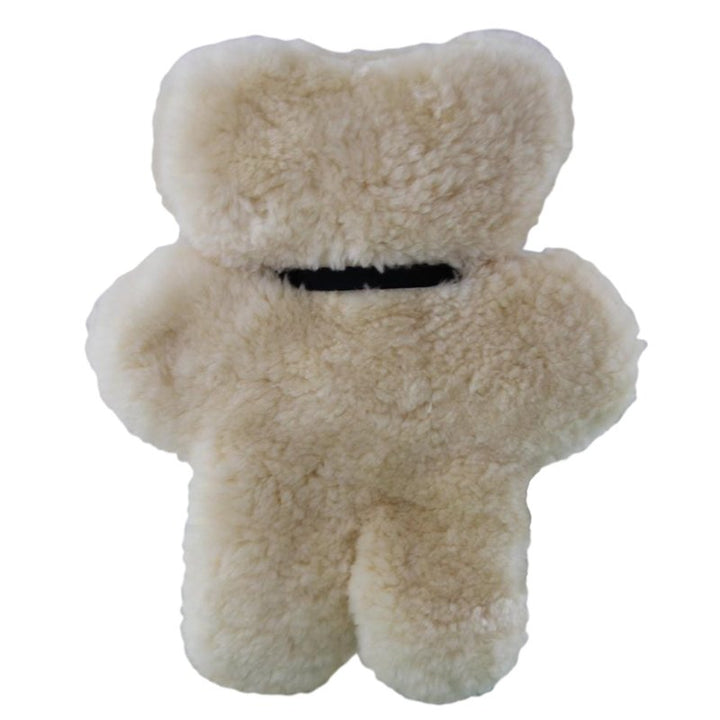 Back View of FLATOUT Sheepskin Bear in White with Soft Touch