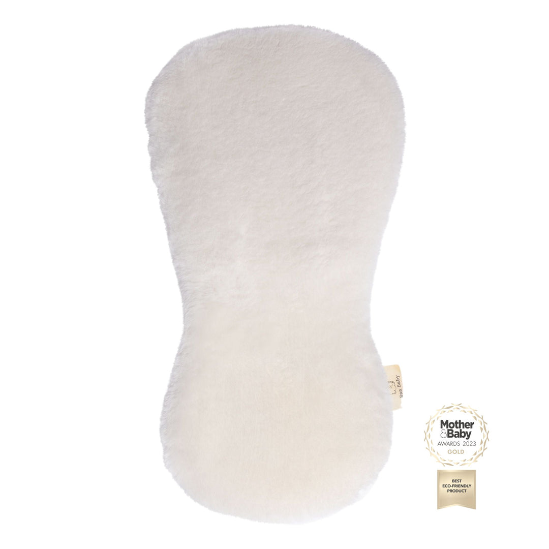 White shorn Haired Natural Lambskin Pram Liner to fit Bugaboo™ Pushchairs and Cybex strollers such as the priam, or balios