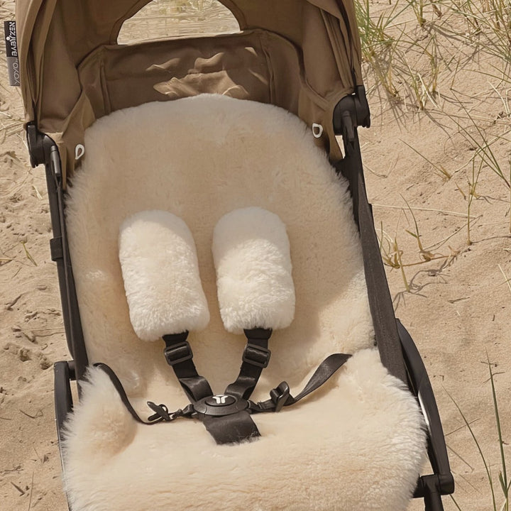 Sheepskin Pram Harness Strap Cover | Milk Jomanda