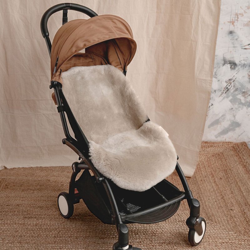 Baby Cosy in Soft and Comfy Sheepskin Pale Brown Pushchair Liner